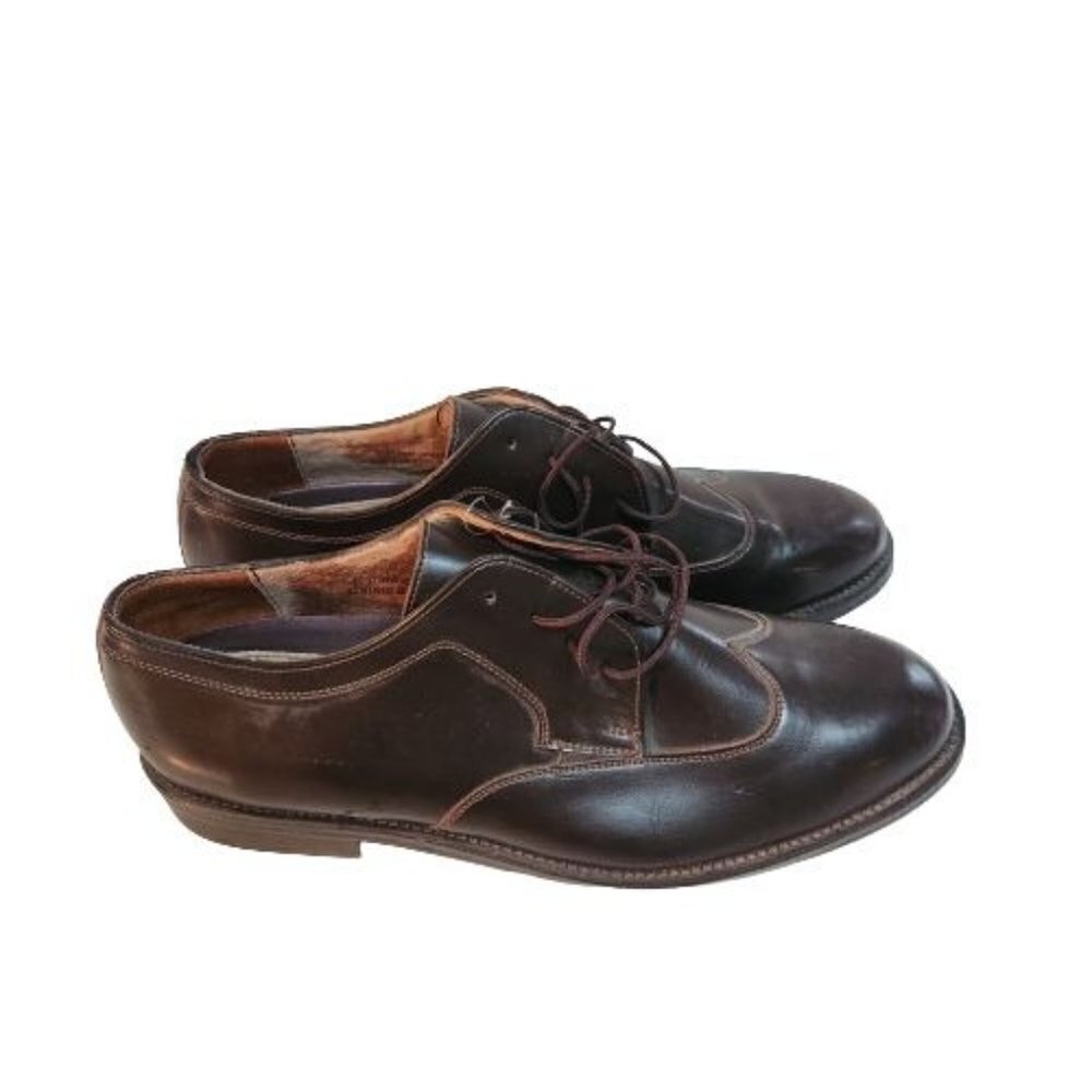Allen Solly Brogues Wing Tip Brown Leather Made In Mexico Dress Shoes Size 12M